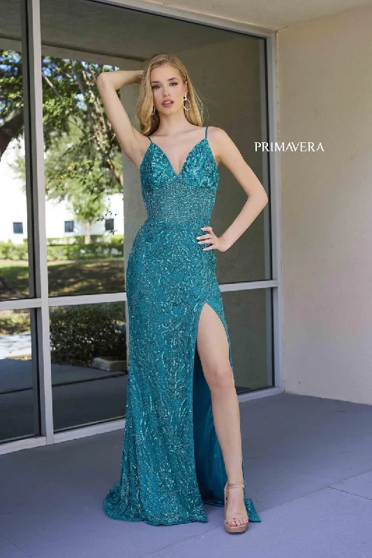 Mini dresses with geometric prints for a modern aesthetic Primavera Couture Long Dress 4306