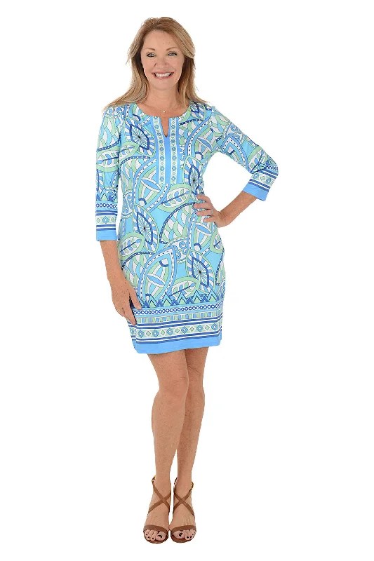 Ombre - Dyed Casual Dresses for a Gradient Effect​ Whimsical Notch Neck Dress