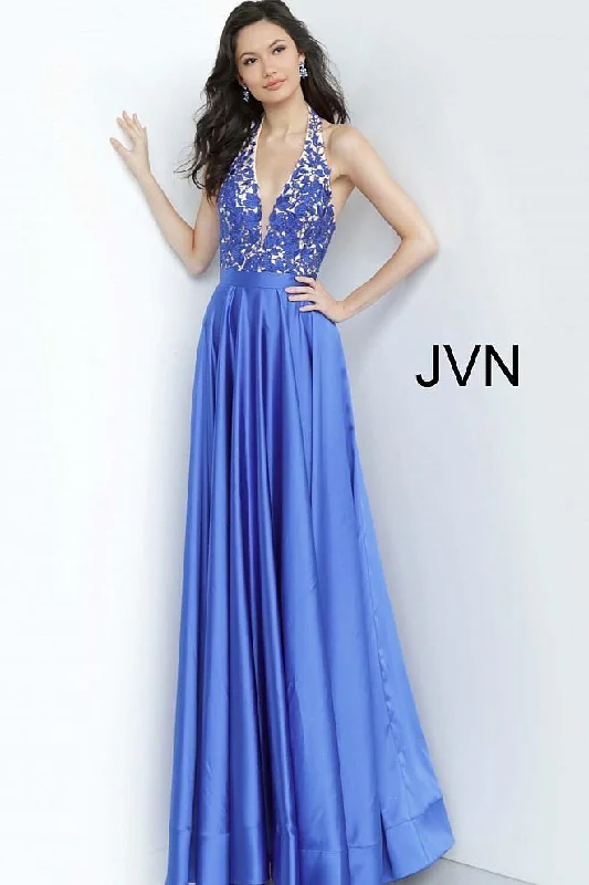 Maternity dress for a baby's first visit to the opera Jovani 00927 Halter Prom Long Gown