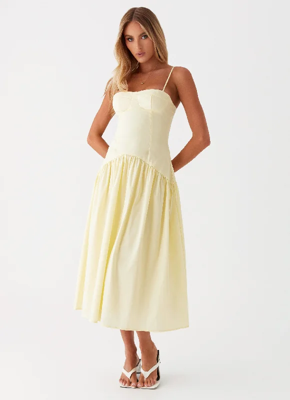 Everyday Dress with Recycled Materials for a Sustainable Choice​ Yvette Corset Midi Dress - Yellow