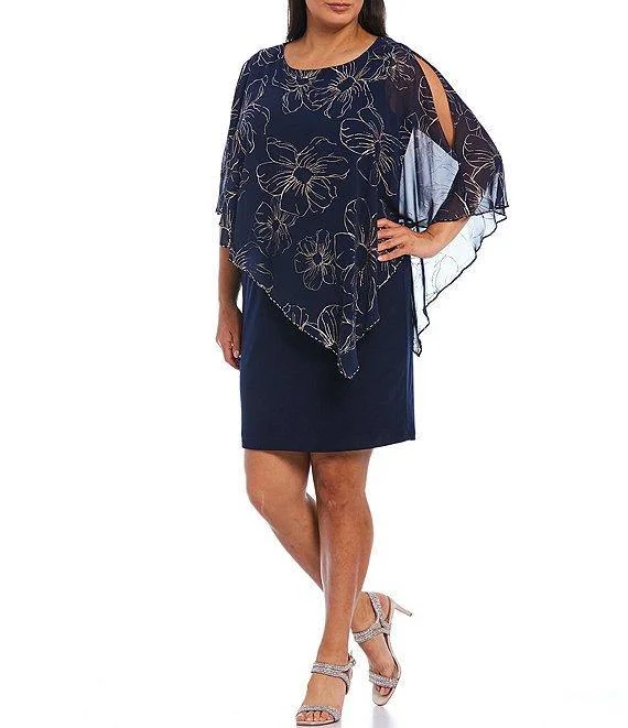 Long sleeve maternity maxi dress for winter SL Fashions 9479146 Short Mother of the Bride Dress
