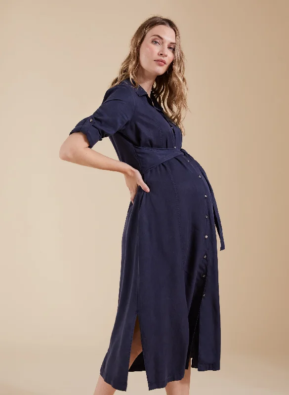 Maternity dress for a baby's first visit to the planetarium Kelsy Maternity Dress with TENCEL™