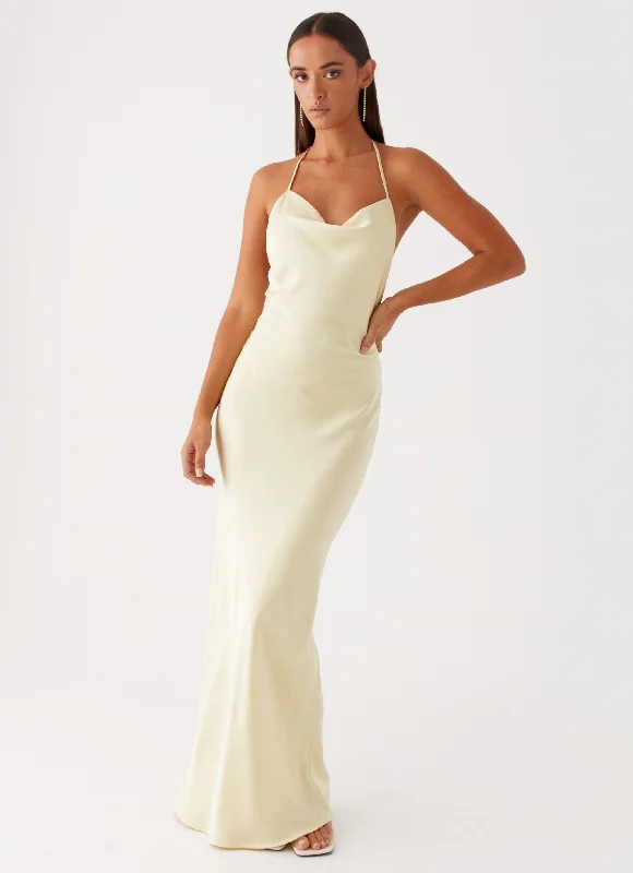 Everyday Dress with Tie - dye Print for a Retro Look​ Dose Of Sunshine Maxi Dress - Lemon