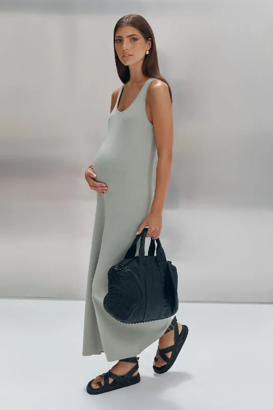 Maternity denim dress for a casual vibe Sardinia Resort Maxi (Eucalyptus)