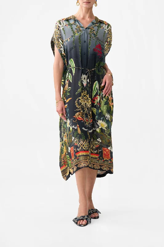 Midi dresses with ribbed textures for a unique and tactile appearance SLEEVELESS SHIRTDRESS READY FOR MY WELCOME DRINK