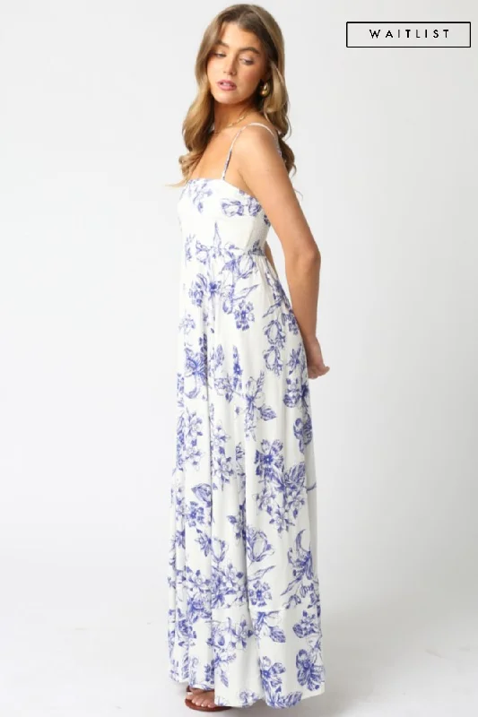 Scarf - Accented Casual Dresses for Added Style​ Waitlist 4/20 ♥ Kay Sleeveless Floral Print Maxi Dress White