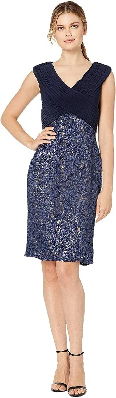 Short - length wedding dresses with a flirty skirt​ Sleeveless wedding guest dresses with ruffled hems Alex Evenings AE81122224 Sleeveless Short Dress