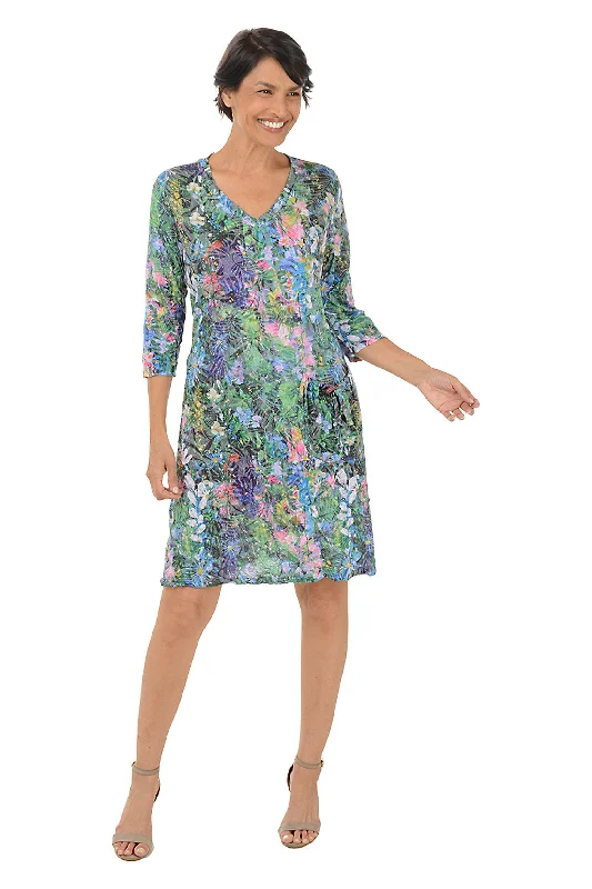Organic Cotton Casual Dresses for a Natural Choice​ Secret Garden 3/4 Sleeve Crinkle Dress
