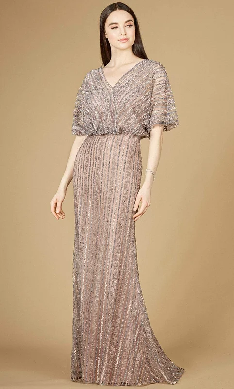 Silk wedding dresses with a smooth and luxurious feel​ Wedding guest dresses with cut - out details and midi lengths Lara Dresses 29207 - Beaded V-Neck Evening Dress