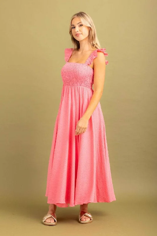 Midi dresses with ruched sleeves for a more fitted and stylish arm look Sydney Dress Watermelon Midi dresses with ruched sleeves for a more fitted and stylish arm look Sydney Dress Watermelon