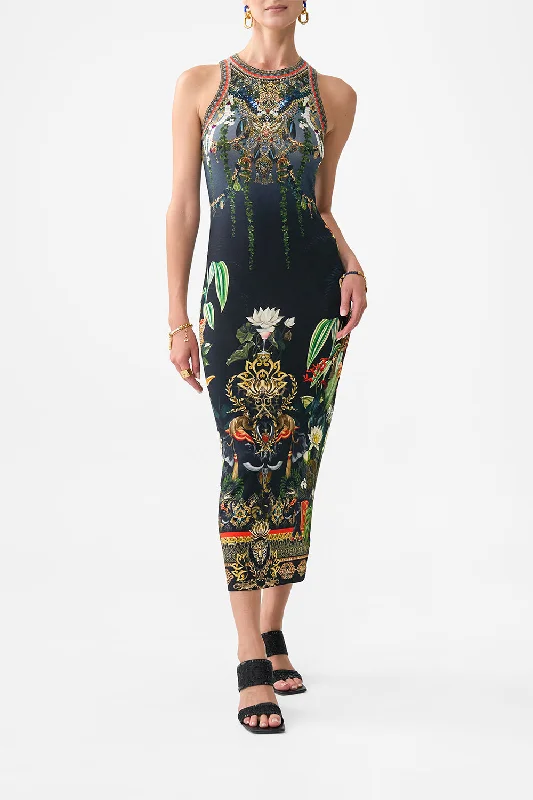 Midi dresses with tassel accents for a bohemian and free - spirited style JERSEY TANK DRESS READY FOR MY WELCOME DRINK Midi dresses with tassel accents for a bohemian and free - spirited style JERSEY TANK DRESS READY FOR MY WELCOME DRINK
