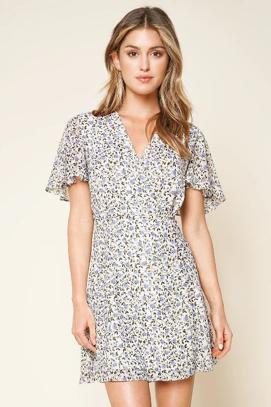 Sequined mini dresses for New Year's Eve Forty Floral Print Mini Dress