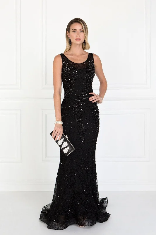 Maternity dress for a baby's first visit to the secret garden Long Formal Black Lace Mermaid Prom Dress