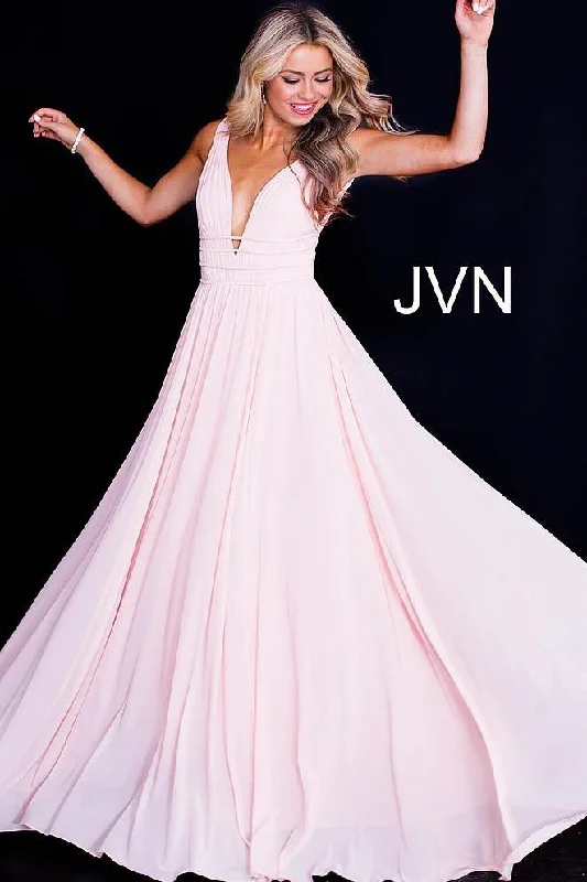 Princess - style wedding dresses with a full skirt​ Wedding guest dresses with cold - shoulder designs and solid colors Jovani 52179 Long Prom Dress