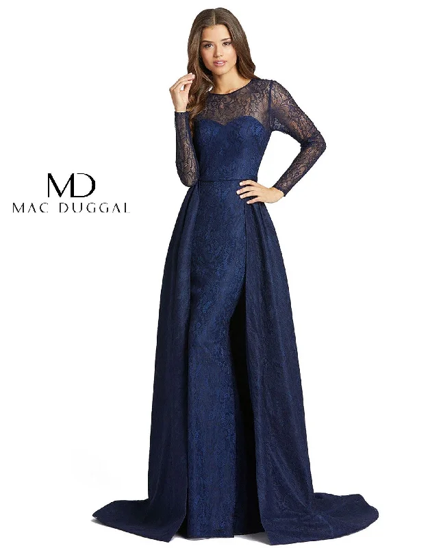 A - line chiffon wedding dresses for a classic look​ Sheath - style wedding guest dresses with lace overlays Mac Duggal 12356 Long Mother of the Bride Dress