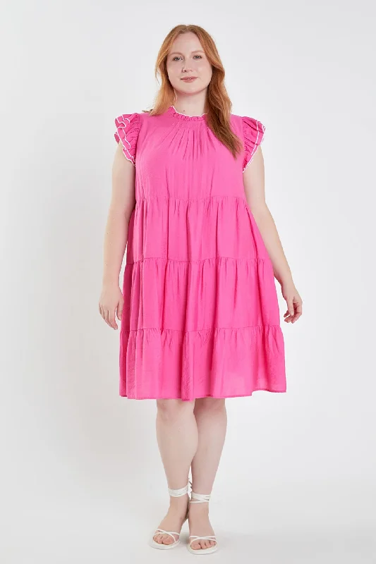 Brand - Specific Casual Dresses from Popular Labels​ Plus Size Contrast Merrow Babydoll Dress