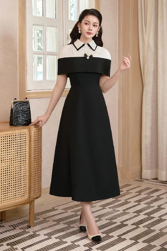 Midi dresses with halter necks for a stylish and comfortable option Thalia A-line Cape Shoulder Linen Cotton Midi Dress Midi dresses with halter necks for a stylish and comfortable option Thalia A-line Cape Shoulder Linen Cotton Midi Dress