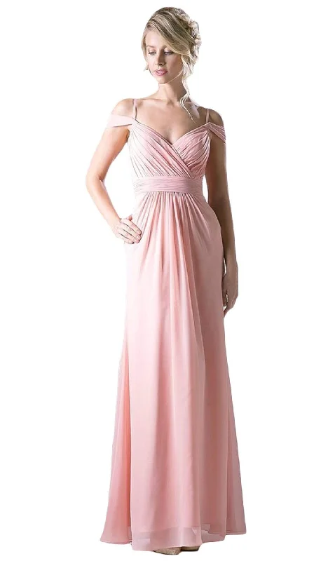 One - shoulder wedding dresses with a flowing sleeve​ Polka - dot - printed wedding guest dresses with short sleeves Cinderella Divine - Draping Off-Shoulder Surplice Chiffon Formal Gown