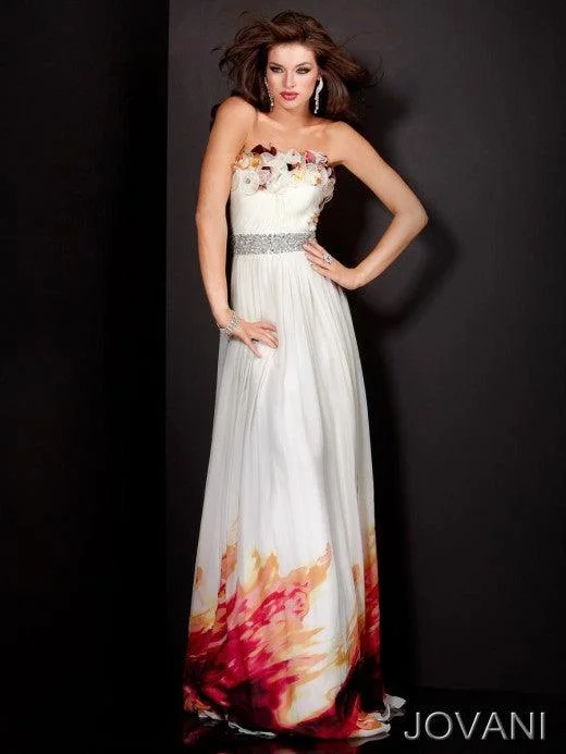 Maternity dress for a New Year's Eve celebration Jovani 4878 Long Formal Strapless Print Dress Maternity dress for a New Year's Eve celebration Jovani 4878 Long Formal Strapless Print Dress