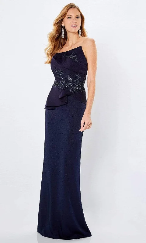Princess - style wedding dresses with a full skirt​ Wedding guest dresses with cold - shoulder designs and solid colors Montage by Mon Cheri - 221974 Column Evening Mother of the Bride Dress