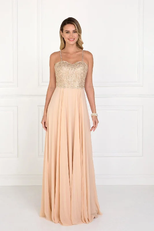Maternity dress with pockets for convenience Long Formal Chiffon Spaghetti Strap Prom Dress