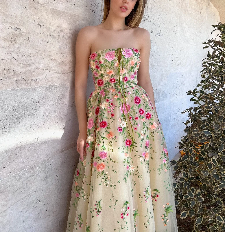 Mini dresses with tiered skirts for added volume Wildflower Cascade Dress