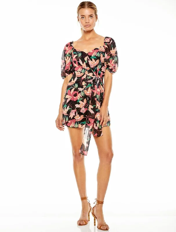 Everyday Dress with Elastic - cuffed Sleeves for a Casual Look​ TALULAH-NIGHT MIRAGE MINI DRESS