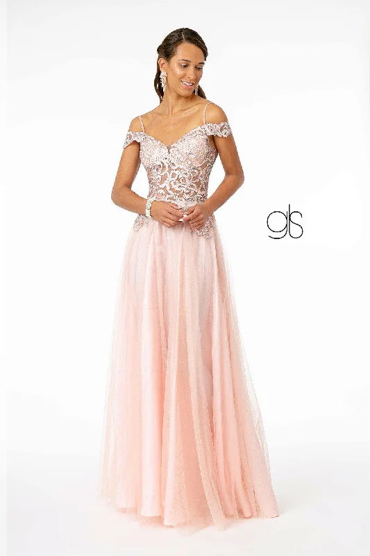 Maternity dress for a baby's first visit to the forest Sheer Bodice Mesh A-Line Long Prom Dress