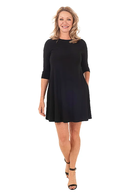 Recycled - Material Casual Dresses for Sustainability​ Solid Stretch Long Sleeve Dress