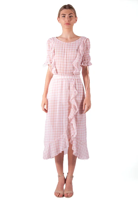  FOR LOVE & LEMONS-DOROTHY RUFFLED MIDI DRESS
