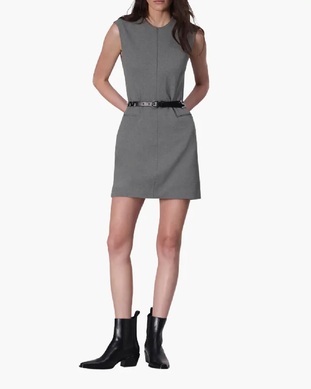 Tie - Dye Casual Dresses for a Retro Style​ TINA PONTE DRESS IN CHARCOAL