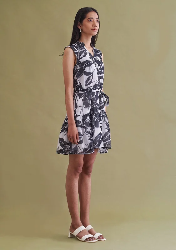  Floral Printed Ladies mini dress