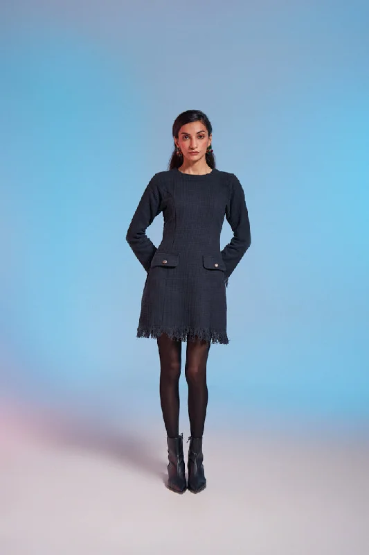 Everyday Dress with Matching Scarf for a Complete Look​ Women's Full sleeves Elegant Office  Dress