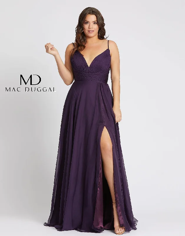 Maternity dress for hospital visits during pregnancy Mac Duggal 67214 Fabulouss Plus Size Long Prom Dress