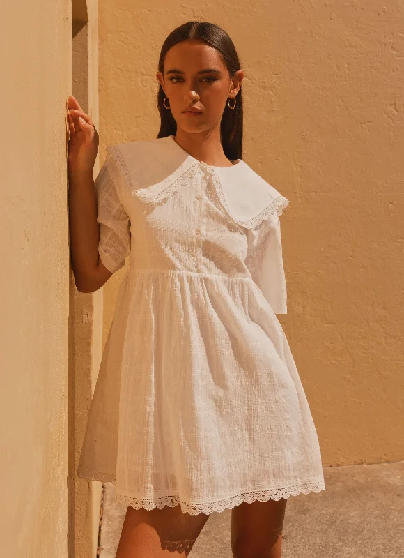 Everyday Sheath Dress in Wool for Winter​ Jojo Mini Dress - Ivory