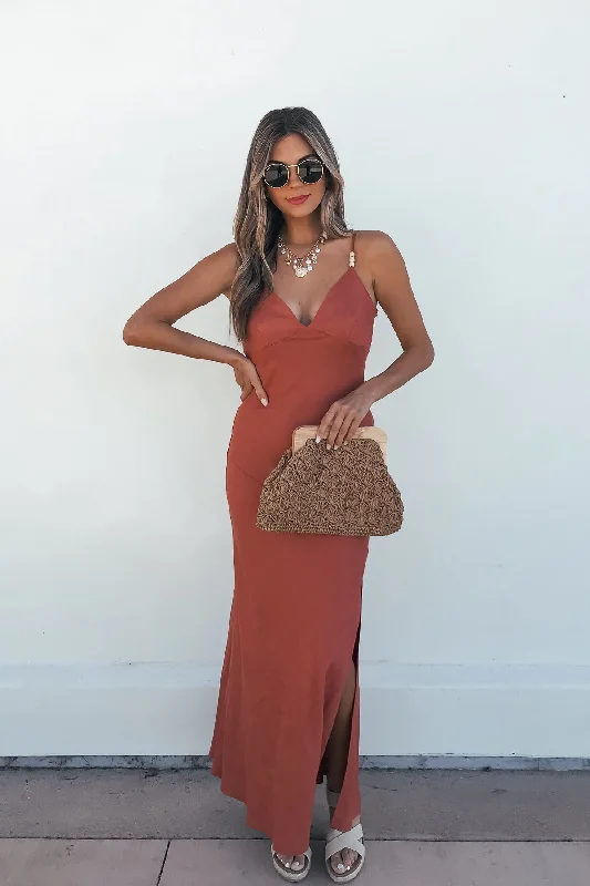 Leather - Look Casual Dresses for a Tough Style​ Vintage Havana Beaded Detail Linen Maxi Dress | Pre Order