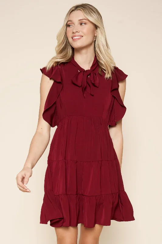 Velvet mini dresses for autumn weddings Olivia Ruffle Tiered Dress