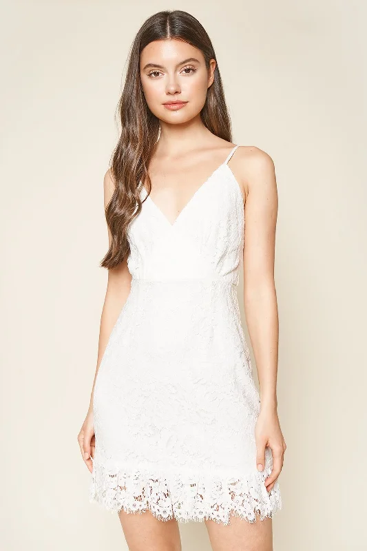 Strapless mini dresses for a beach vacation Lasting Love Lace Dress