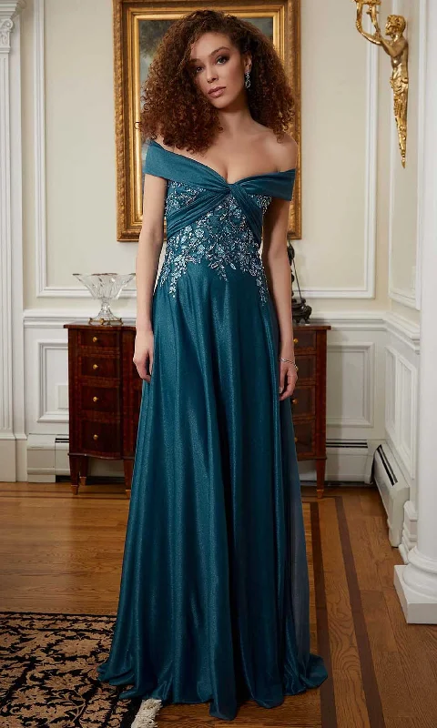 Silk wedding dresses with a smooth and luxurious feel​ Wedding guest dresses with cut - out details and midi lengths MGNY By Mori Lee 72814 - Floral Beaded Evening Gown