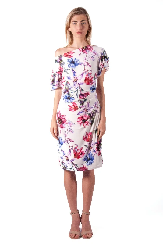 Everyday Dress with Sparkly Sequins for a Touch of Glamour​ RALPH LAUREN-FLORAL RUFFLE SLEEVE SHIFT DRESS