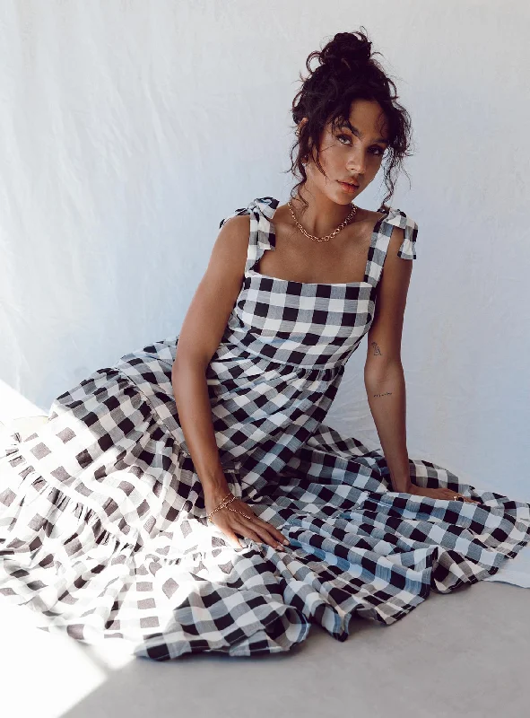 Midi dresses with patchwork patterns for a one - of - a - kind style Rae Midi Dress Black
