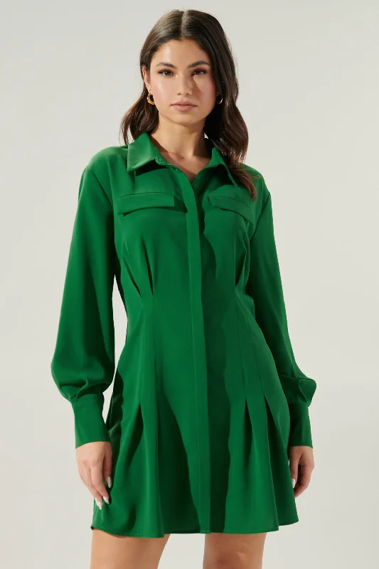 Mini dresses with wrap - around styles Clover Button Front Mini Dress