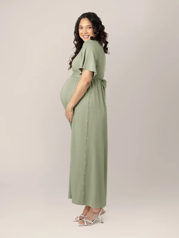 Maternity dress for a picnic in the park Wrap Maternity Maxi Dress | Rosemary