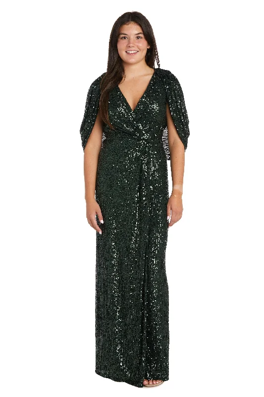 Tea - length wedding dresses with a vintage charm​ Wedding guest dresses with high - low hems and floral appliques Nightway Long Formal Evening Gown 22184