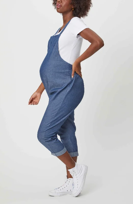 Maternity dress for a baby's first visit to the herb garden Cropped Maternity Overalls