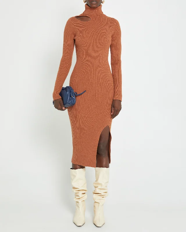 Midi dresses with sheer panels for a touch of allure Vermont Knit Dress