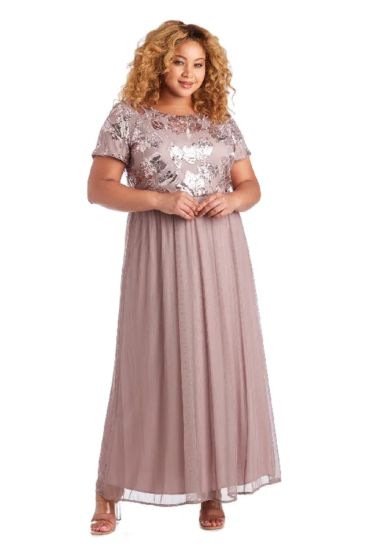 Maternity dress for home - based moms R&M Richards 7058W Long Plus Size Formal Dress Sale