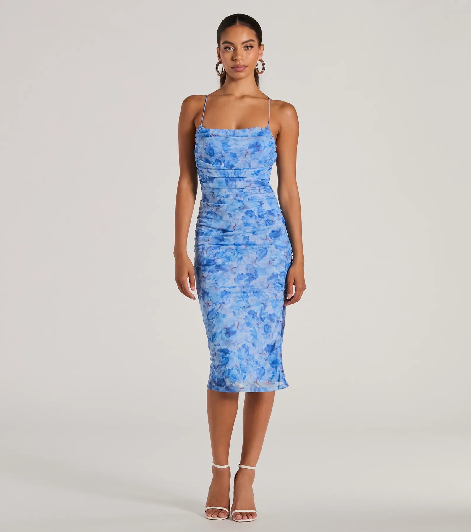 Midi dresses with metallic threads for a glamorous evening event Endless Events Strappy Back Floral Midi Dress