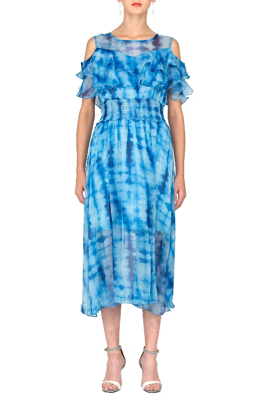  TWO PEARS-Blue Contrast Dress