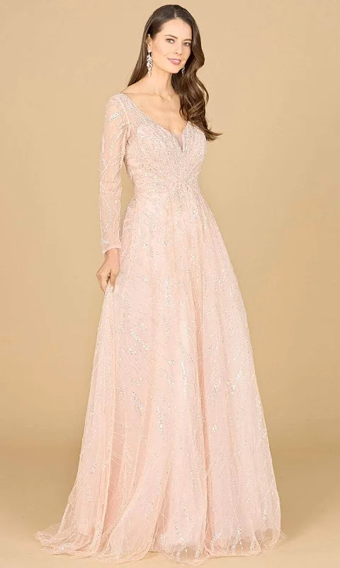 Wedding dresses with a mermaid - style skirt and a ball gown overlay​ Wedding guest dresses with puff sleeves and knee - length hems Lara Dresses 29157 - Beaded Lace V-Neck Evening Dress